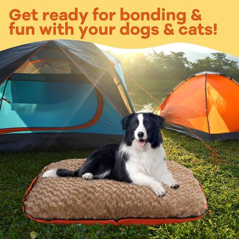 MABOZOO Foldable Travel Dog Bed, Outdoor Camping Dog Bag Bed Dog Pad with Carry Handles, Waterproof Dog Mattress Pet Mat for Small, Medium, and Large Dog Cat Pet (44x32x5inch) in Saudi Arabia