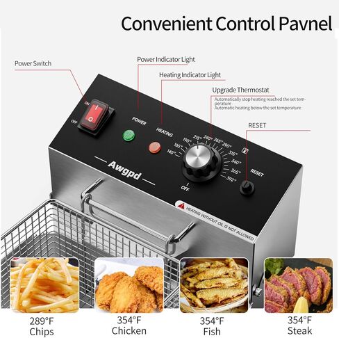 Commercial Deep Fryer with Baskets Stainless Steel Double Deep Fryer with 2 Baskets Capacity 10L X 2(21.2QT) Electric Countertop Fryer for Restaurant and Home Use, 110V 3400W in Saudi Arabia