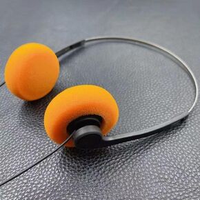 Retro Over-Ear Headphone, Vintage Feelings Underwire Headphone, Retro Lightweight Earphones, Hi-Fi Stereo Earphone Headset, for Most Mobile Phones Playback Pevices Headphones (Orange)