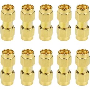 SMA Male to SMA Male, 5-Pack SMA Male to Male Adapter Coupler RF Coaxial Connector for Antenna, Radio, WiFi 2.4, 5, 6
