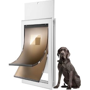 XL Dog Door for Large Dog - Aluminum Extra Large Dog Door for Door Exterior Doors - Weather Proof Doggy Door