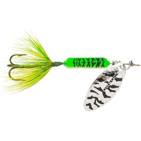 Yakima Bait Wordens Original Rooster Tail Spinner Lure, Metallic Lime Tiger, 1/6-Ounce