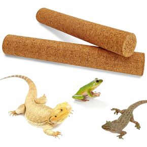 Cork Branch for Reptiles Climbing Branches 2 Pack Natural Tree Frog Cork Wood Stick Crested Geckos Habitat Decor for Snake Lizard Bearded Dragon Chameleon Terrarium 12 Inches