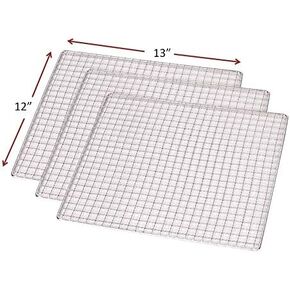 3-PACK Stainless Steel 12 x 13 Dehydrator Drying Trays Fits Samson SB106 and SB109 Dehydrators Also fits 6 and 9 tray Magic Mill, Aroma, Ivation, Chefman Cosori & Others