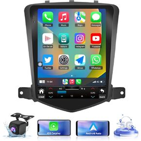 5GWiFi ترقية راديو ستيريو للسيارة لسيارة شيفروليه تشيفي كروز 2009-2015 - Carplay اللاسلكي ونظام تحديد المواقع العالمي للملاحة التلقائي بنظام Android - 4 جيجابايت + 32 جيجابايت 10.4 بوصة شاشة لمس على شكل حرف T بلوتوث RDS FM SWC in Kuwait