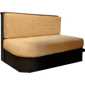 أغطية وسائد Hudson Comfort RV Dinette - نسيج ناعم قابل للتمدد من الألياف الدقيقة مصمم ليناسب مجموعة واسعة من المقاعد - أغطية وسائد التخييم تتضمن غطاء مسند ظهر واحد وغطاء مقعد واحد (لون رمادي) in Kuwait