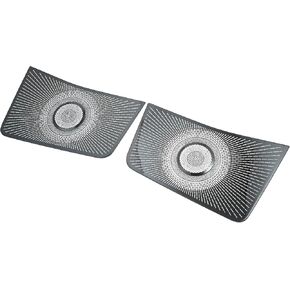 ACROPIX Dashboard Speaker Frame Cover Trim Car Audio Stereo Horn Speaker Grille Interior Decor Accessories Fit for Ford Bronco 2021-2023 Stainless Steel Titanium Tone Black - Pack of 2