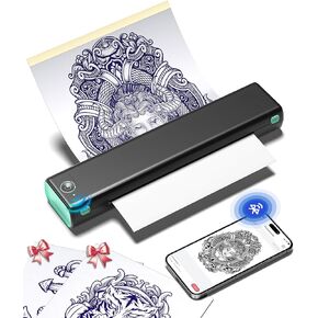 Phomemo M08F Wireless Tattoo Transfer Stencil Printer, Tattoo Transfer Thermal Copier Machine with 10pcs Free Transfer Paper, Tattoo Printer Kit for Tattoo Artists, Compatible with Smartphone & Pc