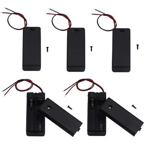 5Pcs 2 AAA Battery Holder with Switch, 2X 1.5V AAA Battery Holder Case with Wire Leads and ON/Off Switch(5 Pack)