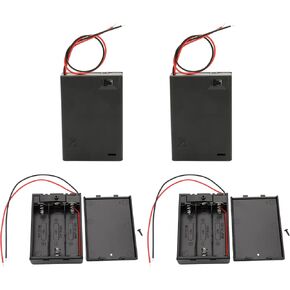 4.5V AA Battery Holder Bundle ，3X 1.5V AA Battery Holder Case with Wire Leads and ON/Off Switch (4 Pack)