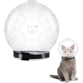 Astronaut Cat Muzzle, Adjustable Cat Bubble Helmet, Cat Muzzle for Grooming, Pet Mask Air Muzzle for Nail Clipping Transparent, Breathable Cat Muzzle Ball