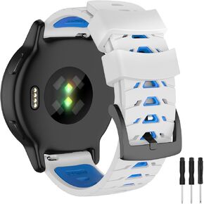OVERSTEP Watch Band for Garmin Forerunner 245/Forerunner 645/Forerunner 55/Vivoactive 3/Vivoactive 5/Venu SQ/Venu 2 Plus, 20mm Quick Release Silicone Replacement Band