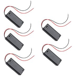 2 x 1.5V AAA Battery Holder Box Battery Case Holder with ON/Off Switch & Cover - Pack of 5- (G7.23)