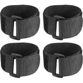 PATIKIL Reusable Cable Ties 20x8inch, 4 Pack Adjustable Hook and Loop Straps Multipurpose Nylon fastening Cord Wrap for Organizer or Storage, Black