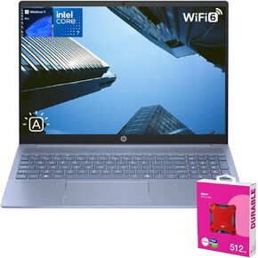 HP Pavilion 16t-af000 Business Laptop, 16" FHD+ Touchscreen, 10-Core Intel Core 7 150U, 32GB RAM, 4TB SSD, Wi-Fi 6, Backlit Keyboard, HDMI, Windows 11 Pro, Blue, with 512GB External SSD Bundle