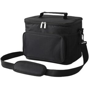 حقيبة تبريد، حقيبة تبريد قابلة للطي، حقيبة غداء كبيرة 12 علبة (10 لتر)، حقيبة تبريد ناعمة معزولة مانعة للتسرب، صندوق غداء بينتو محمول للشاطئ والتنزه سيرًا على الأقدام والتخييم وقوارب الكاياك باللون الأسود in Kuwait