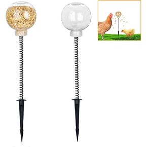 2 PCS Chicken Slow Feeder, Chicken Feeder Ball Peck Toy Interactive Slow Feed Release Toy Chicken Feeding Toy Poultry Treat Feeding Tool for Hens Chicken Coop Goose Duck Large Birds