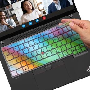Keyboard Cover for 14" Lenovo ThinkPad X1 Carbon Gen 11/10, ThinkPad T14 & T14s Gen 4/3, ThinkPad L14 Gen 3 & P14s Gen 3 & Thinkpad E14 Gen 6 Gen 5 & ThinkPad T14 Gen 4 Keyboard Skin-Colorful