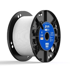 Elite 250ft. Cat8 Shielded Riser (CMR), 40Gb, 2000MHz, S/FTP 22AWG, Solid Bare Copper, UL Listed, ETL Listed, PoE++ (White, 250ft.)