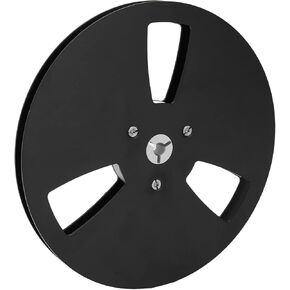Empty Tape Reel, 1/4 7 Inch Empty Aluminum Alloy Take Up Reel to Reel Small Hub Universal 3 Holes Open Reel Takeup Reel for Nab