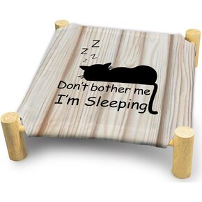 Cat Hammock Bed, Don't Bother me I am Sleeping Cat Bed, Wooden Cat Beds for Indoor Cats, Small Animal Beds for All Seasons, Pet Beds, Elevated Cat Bed, Cat Hammock
