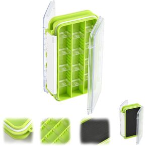 Goture Fly Fishing Box Double Sided Waterproof Tackle Case Flies Storage（EVA-6.89 * 4.33 * 1.65in）