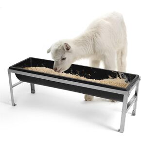 39" Long Livestock Feed Trough Large Capacity Horse Feeder Water Trough with Stand for Calves Sheep Horses Alpacas and Goats in Farm, White