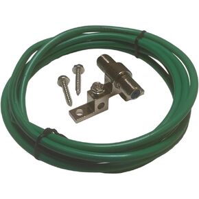 Antenna Grounding Kit: 10 AWG Solid Copper Wire (5ft) and PPC Coax Ground Block