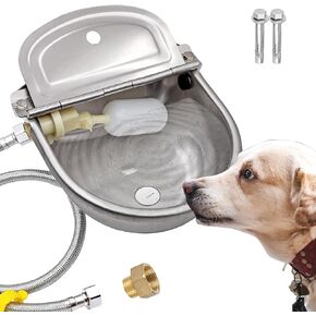 Automatic Dog Water Bowl Dispenser Large Size Pet Waterer Feeder Stainless-Steel Water Trough for Poultry and Small Livestock