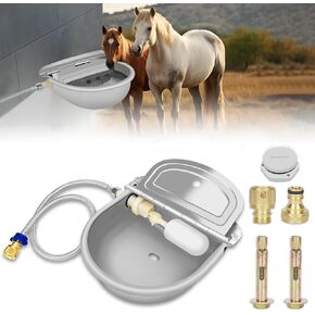 Automatic Horse Waterer, 304 Stainless Steel Automatic Water Bowl for Dogs with Float Valve,for Horse,Dog, Goat,Pig,Chicken,Cow,152 OZ Extra Large 4.5L Cow Drinking Water Bowl