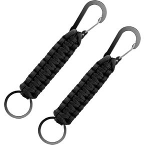 Mabor 2Pcs Paracord Keychain for Men Women, Military Braided Key Chain with Clip Heavy Duty Key Lanyard Accessories for Backpack