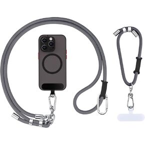 Cell Phone Lanyard, Adjustable Nylon Universal Crossbody, 2× Adjustable Phone Lanyard, 2× Pads, Multifuctional Compatible with Most Smartphones, Anti theft phone lanyard(Camel stripes)