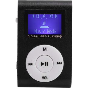 MP3,Support Long Battery Life 32GB Memory Card LCD Display Back Clip MP3 Player Game for Walking Walking Sport Running (Black)