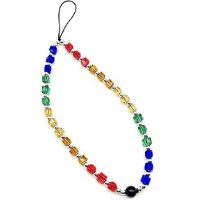 LUVI Beaded Phone Lanyard Wrist Strap Crystal Beads Chain Gem Stone Bracelet Keychain Handmade Cute Fashion Phone Charm Accessories for Phone AirPods Women Colour