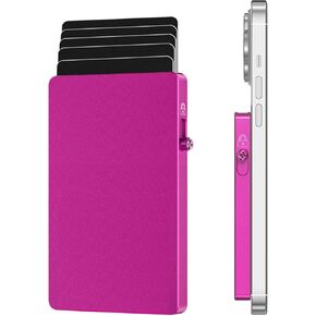 SMRA Magnetic Wallet, Metal, Unisex, 0.3 Inches Thick, 32 Magnetic Strips, Anti-Theft, Anti-Scanning, One-Click Pop Up, Compatible with iPhone and Samsung, 24 Months Warranty