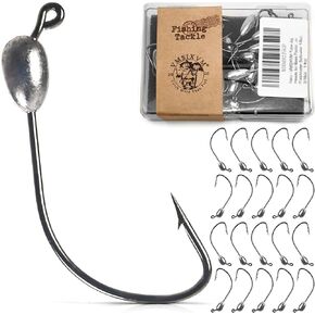Tube Jig Heads for Bass Fishing, Tube Worm rig Jigs Tube Bait Hooks for Bass, Crappie, Trout, Tube Lures Tube Hooks kit for Freshwater Saltwater, 5/16oz, 1/4oz, 3/16oz, 1/8oz