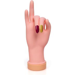 2 Pack Practice Nail Tips Art Trainer Training Hand Tool Flexible Bendable Movable Fake Mannequin Right Hands Manicure Tool