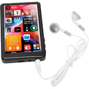 MP3 Player, Portable MP3 1000mAh 4.0 Inch 1080P HiFi Sound with Charging Cable for Electric Book for FM Radio (Black)