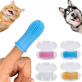 Dog Tooth Brush, Dog Tooth Brushing Kit, Cat Toothbrush, Pet Brushing Kit,Dog Teeth Cleaner Keep Your Pet's Smile Bright with Our Premium Dental Care Tool Dog Finger Tootthbrush Silicon