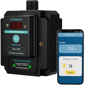 WFSPD2ULTRA Ultimate Surge Protector,Use WiFi to Check Surge Times Logger,Voltage Display,120/240V,108kA/Phase,2820 Joules (Total)
