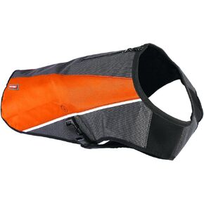 EzyDog Element Best Dog Jacket - Premium Wind and Waterproof Reflective Dog Coat for Safety and Protection - Provides Leash Access to Harness or Collar (Medium, Orange)