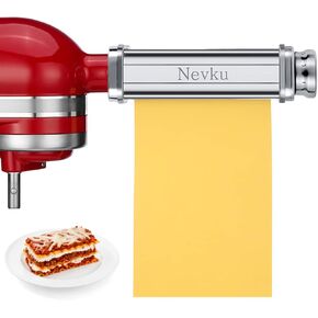 Pasta Roller Attachment for KitchenAid Stand Mixer, Stainless steel Pasta Roller Attachment with 8 Adjustable thickness knob, Stainless Steel Pasta Maker accessory Machine
