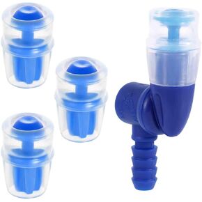 4pcs Bite Valve Replacement Kit, for Hydration Bladder Compatible with Camelbak,Silicone Mouthpiece Replacement Accessories Includes 1 Spout Connector and 3 Nozzle Blue Core