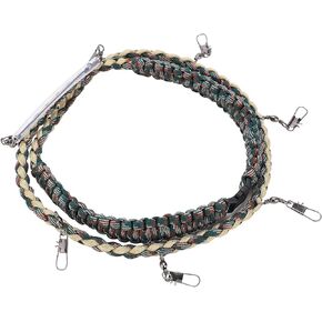 Gaeirt Fly Fishing Lanyard Necklace, Easy to Wear Practical Easy to Use Fly Fishing Lanyard with Tippet Holder with Multiple Metal Buckles for Fishing