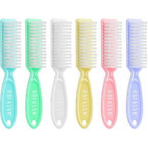 HOFASON Nail Brush for Cleaning Fingernails, Nail Brush Handle Grip Cleaning Brush for Nail and Toenail Foot, Nail Dust Brush Manicure Pedicure Tools Scrubbing Brush Women Men Home Salon (6 Pack)