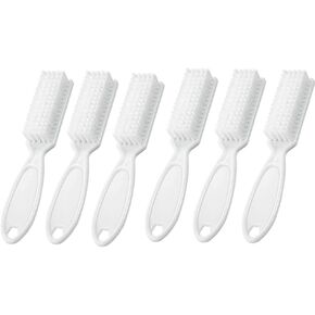 SQULIGT 6Pcs Handle Grip Nail Brush, Hand Fingernail Cleaner Brush Manicure Tools Scrub Cleaning Brushes for Toes and Nails (Black) in Saudi Arabia