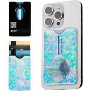 WalleyGrip 2.0 All-In-One Magnetic Phone Wallet, Comfortable Finger Loop Grip & Kickstand (Popl NFC Chip) Detachable RFID Card Holder Mount | Holds 3 Cards | Contactless Payments