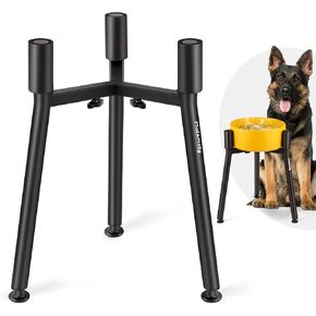 Single Dog Bowl Stand for Medium Large Dogs, Adjustable Width Elevated Dog Bowl Stand for 6.6-11" Wide Bowls, Tall 13.6" Metal Round Tube Dog Bowl Holder in Kuwait
