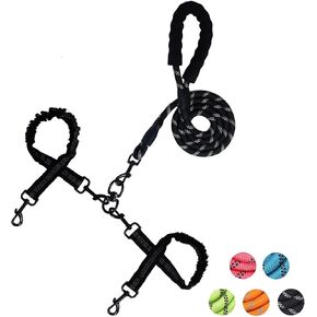 3 Way Dog Leash,No Tangle for Three Dogs, 3 in 1 Dog Leash with 360° Swivel, Shock Absorbing, Reflective Threads Comfort Foam Handle, Ideal for Small Dogs and Dog Training (Pink, Three Leashes)