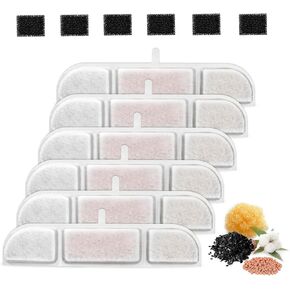 Cat Water Fountain Filter,Replacement Filters for 84oz/2.5L Battery Operated Pet Water Fountain (6Pcs)